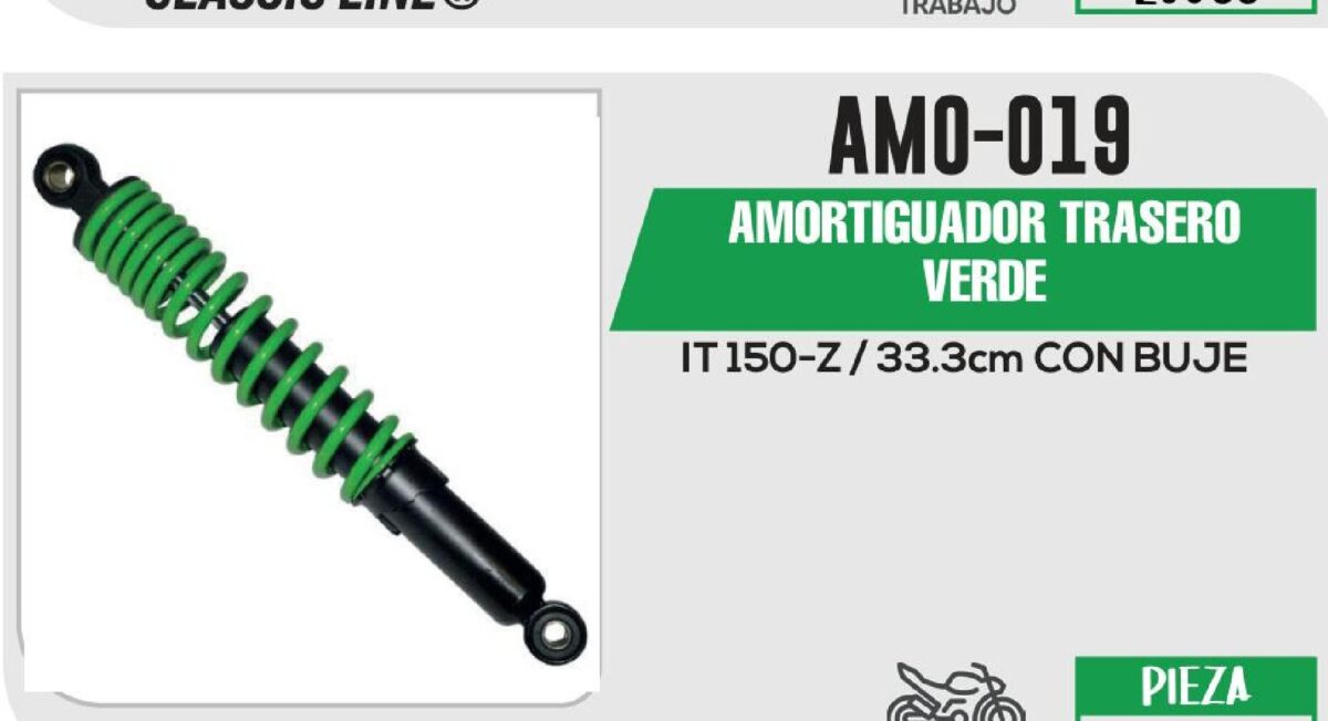 AMORTIGUADOR VERDE / 333mm CON BUJE
