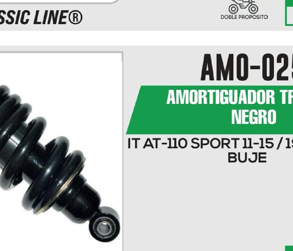 AMORTIGUADOR NEGRO / 195mm CON BUJE