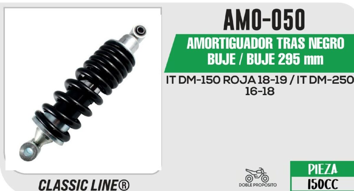 AMORTIGUADOR NEGRO BUJE 295mm