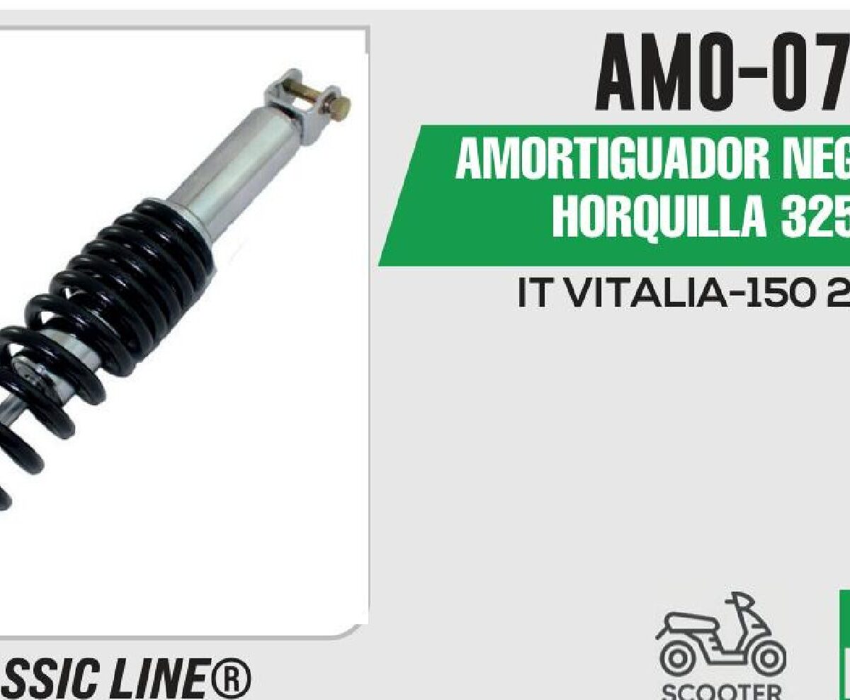 AMORTIGUADOR NEGRO BUJE/HORQUILLA 325mm