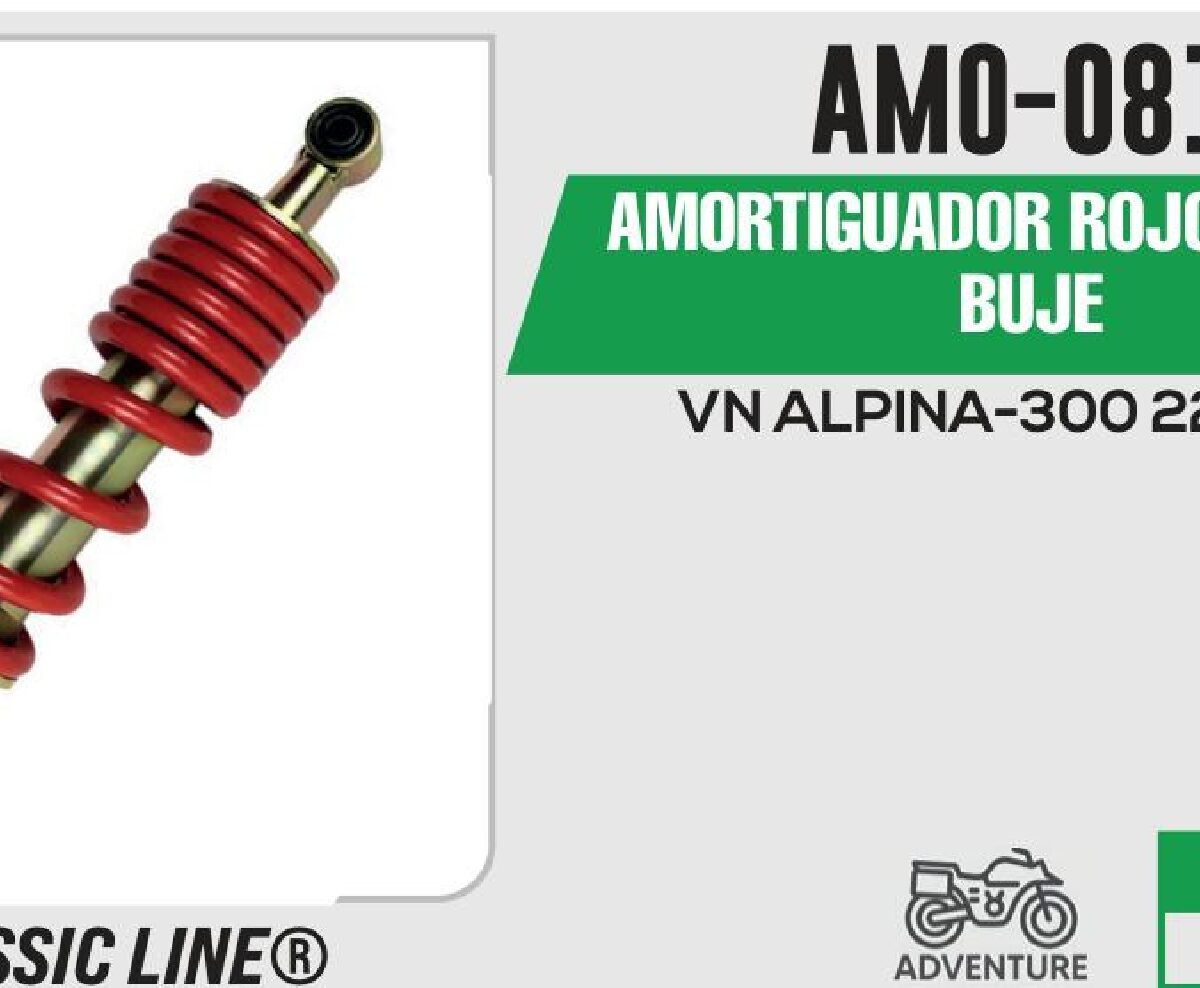 AMORTIGUADOR BUJE-BUJE 327mm ROJO