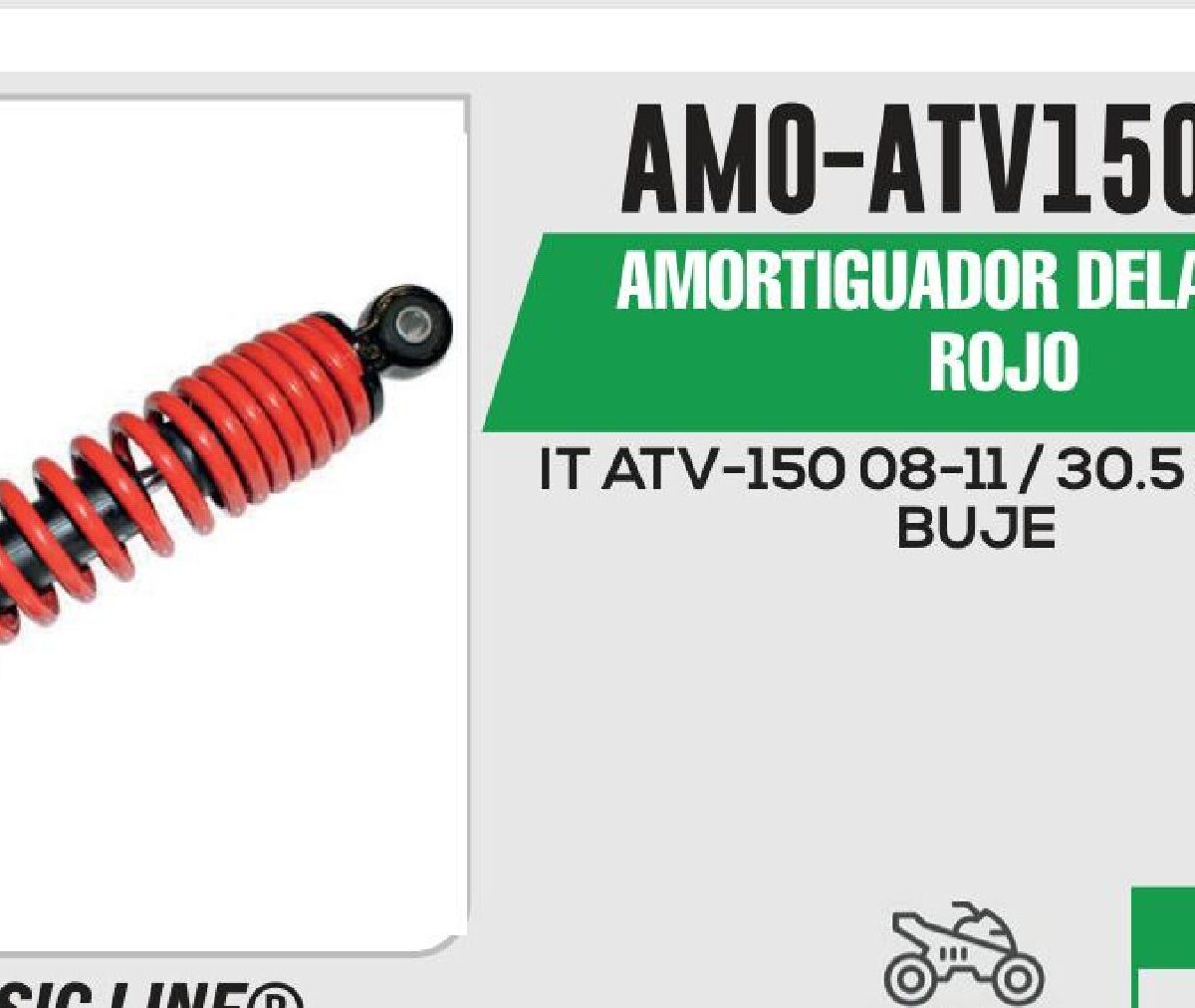AMORTIGUADOR ROJO C/NEGRO / 30.5cm CON BUJE