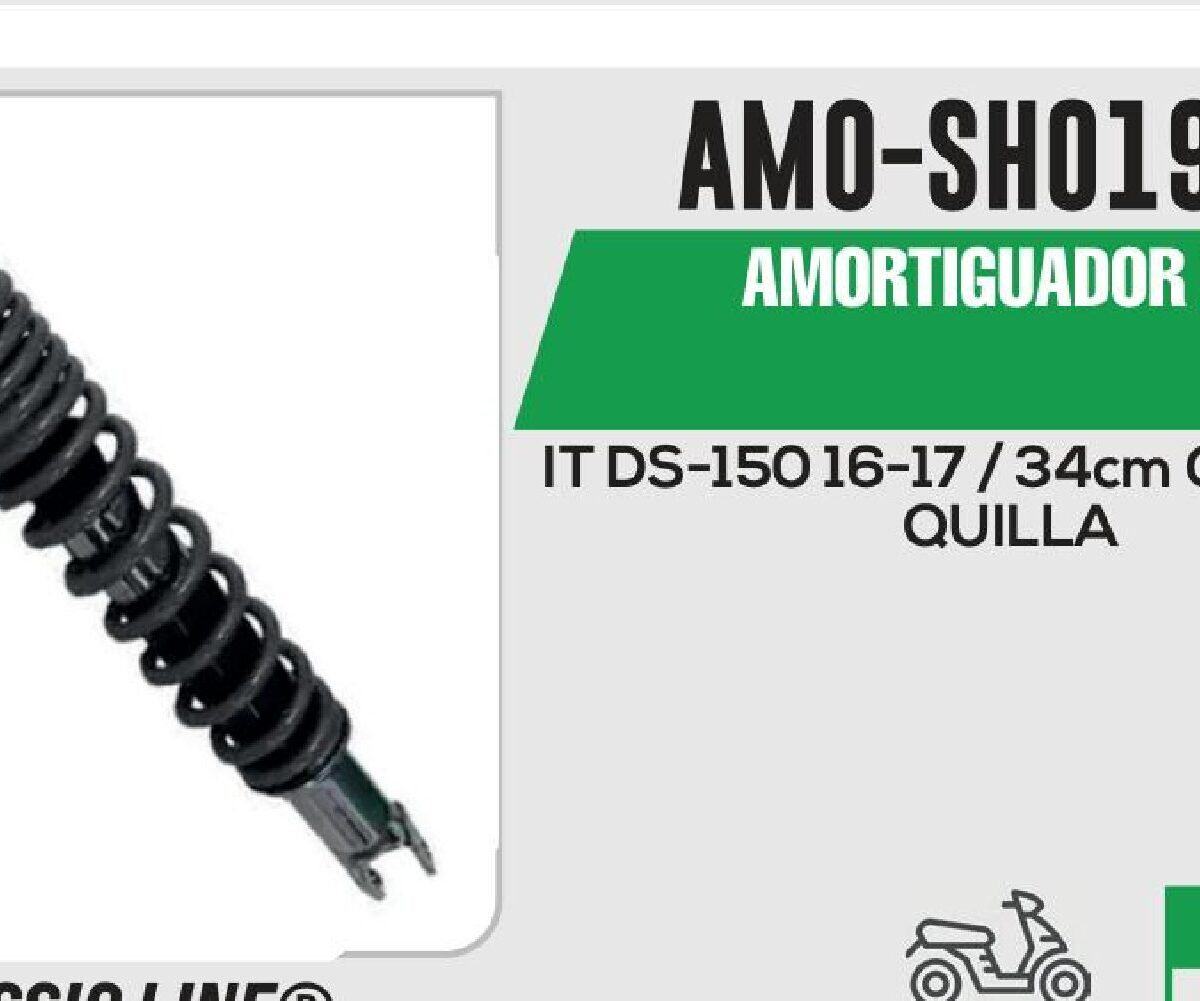 AMORTIGUADOR GRIS 34cm CON HORQUILLA