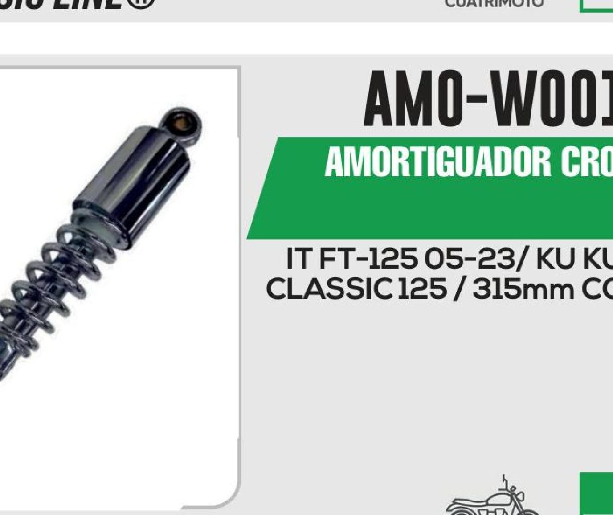 AMORTIGUADOR CROMADO / 315mm CON BUJE