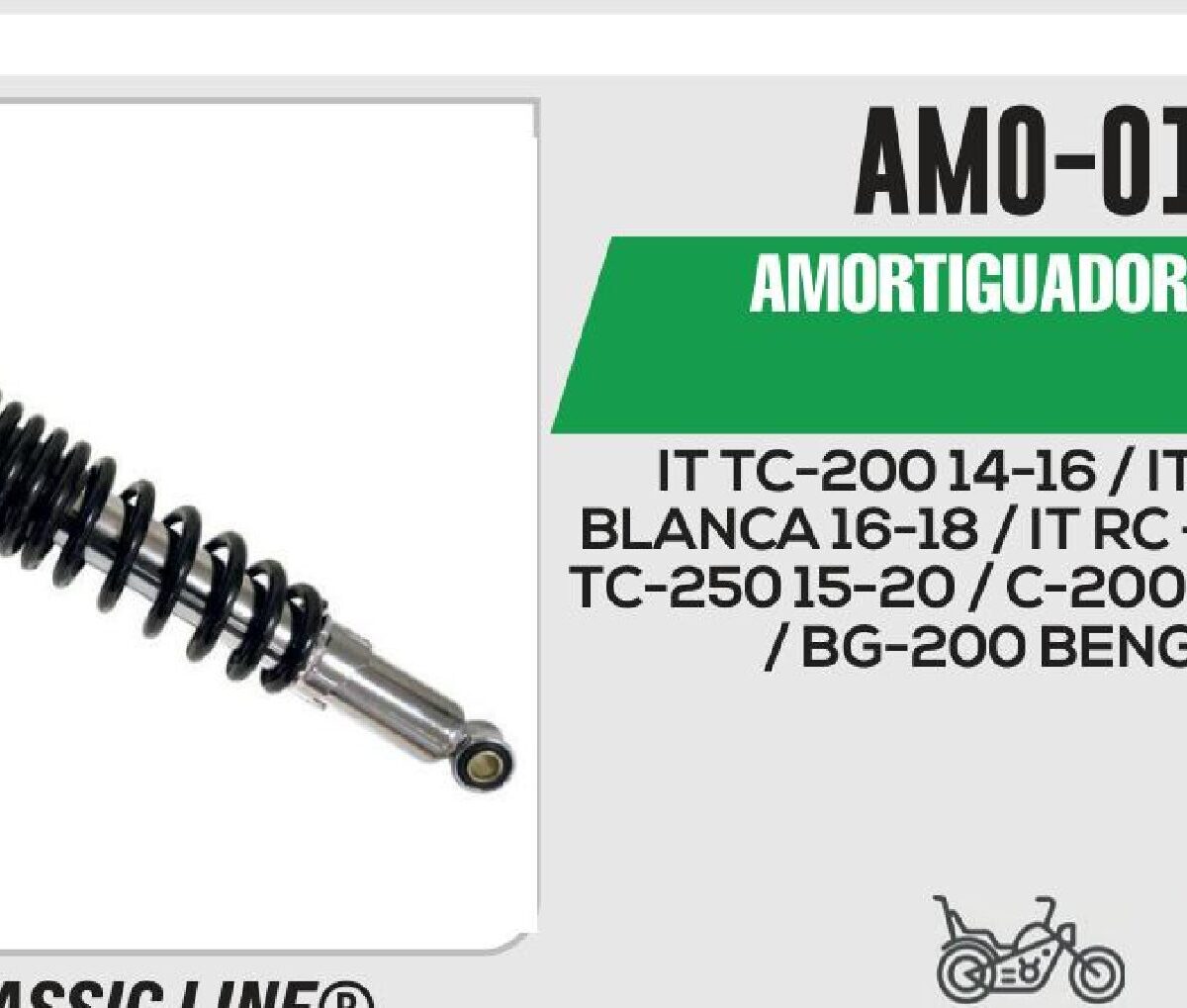 AMORTIGUADOR NEGRO / 36cm CON BUJE