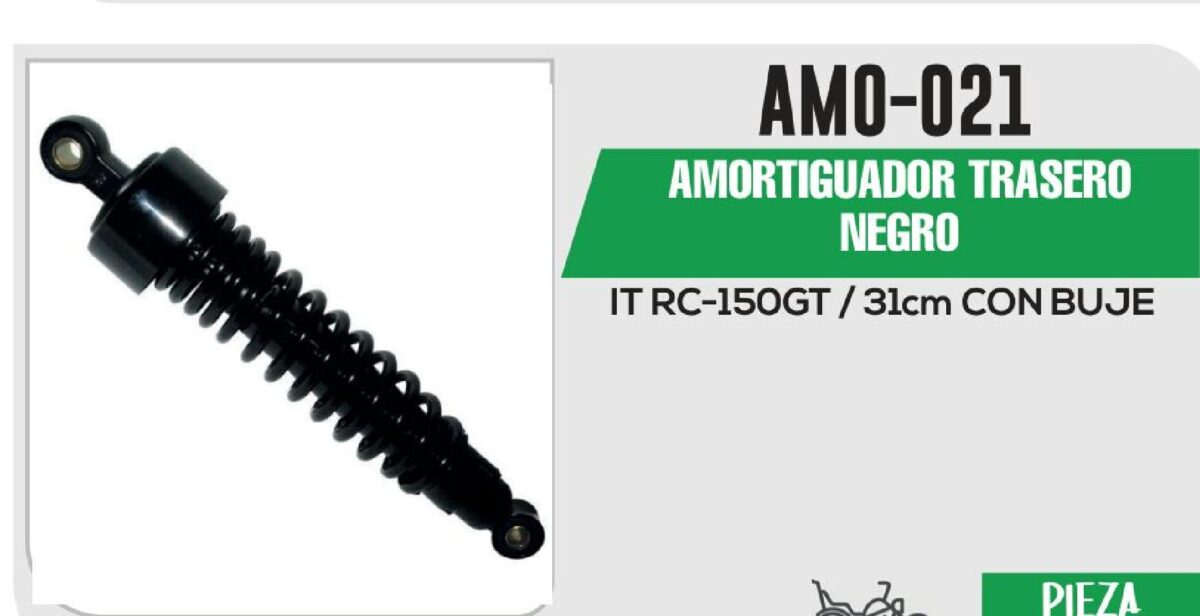 AMORTIGUADOR NEGRO / 31cm CON BUJE
