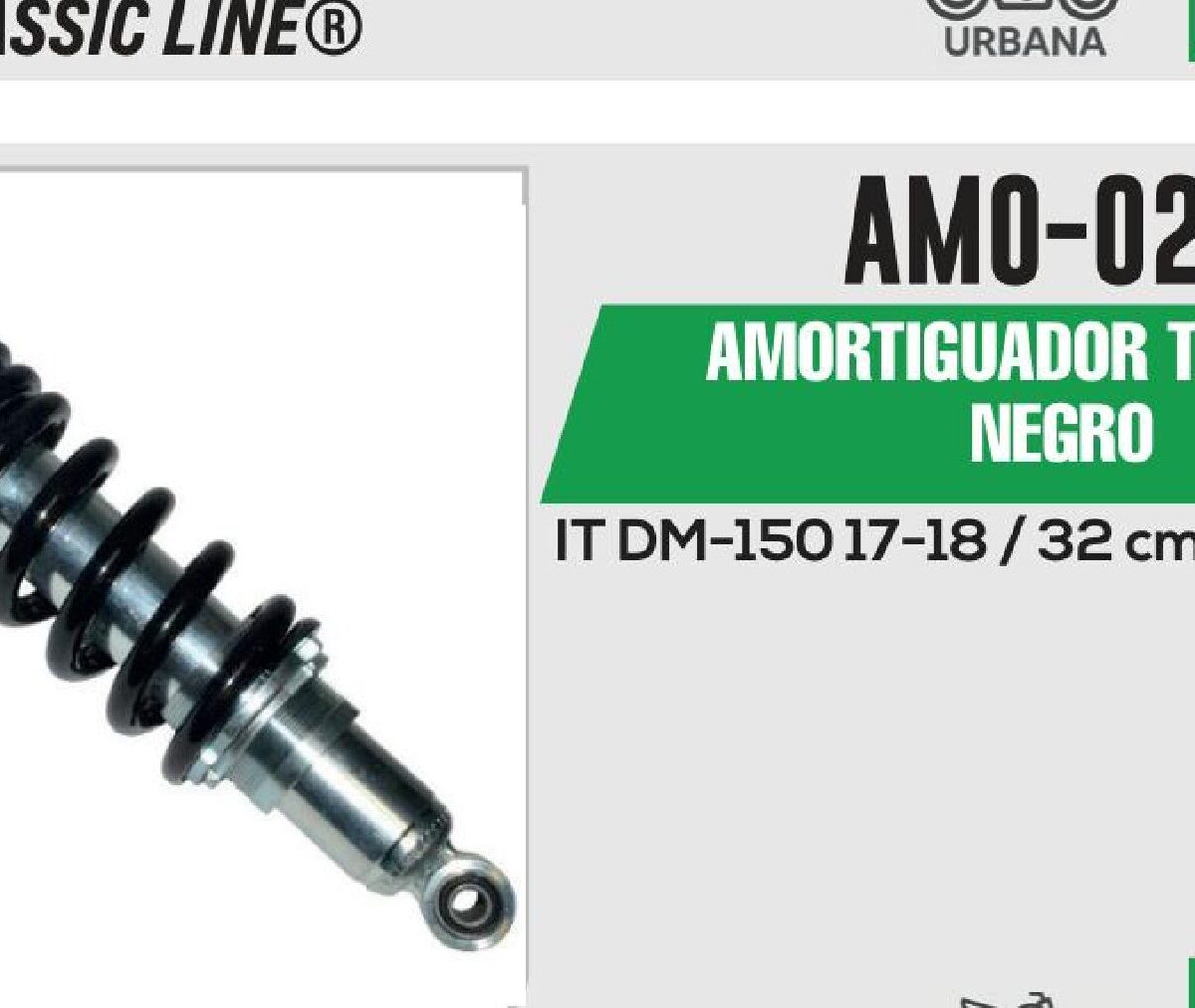 AMORTIGUADOR NEGRO / 32cm CON BUJE
