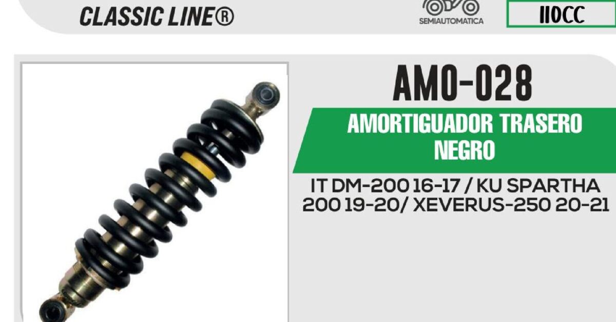 AMORTIGUADOR NEGRO 32cm CON BUJE