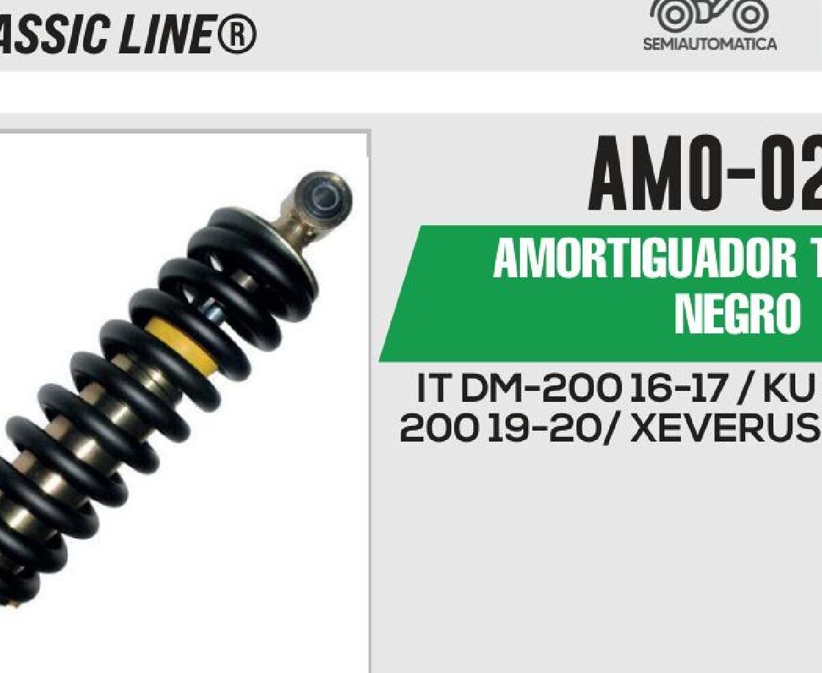 AMORTIGUADOR NEGRO 32cm CON BUJE