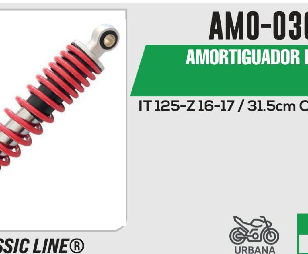 AMORTIGUADOR ROJO C/NEGRO / 315cm CON BUJE
