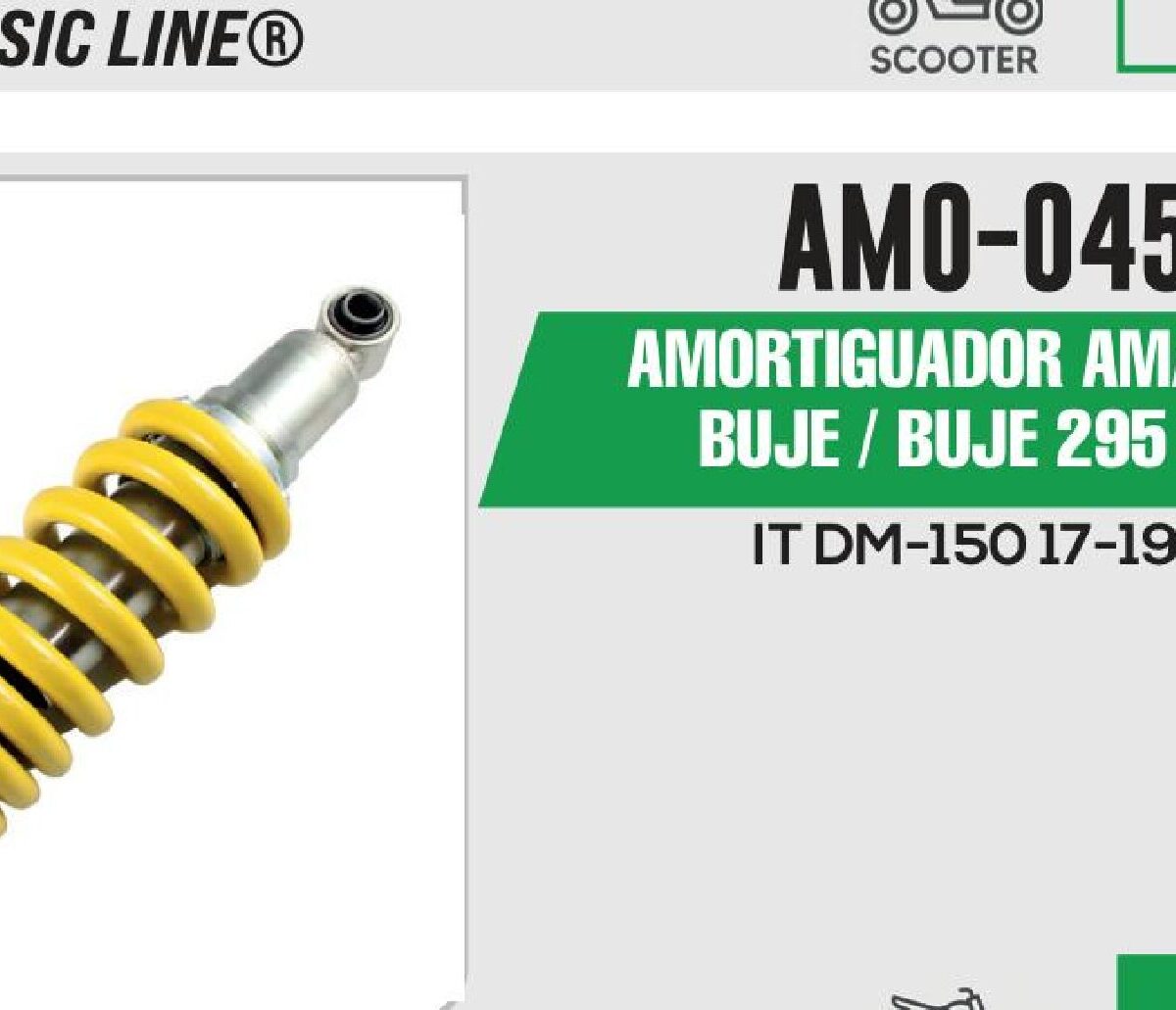 AMORTIGUADOR AMARILLO BUJE 295mm