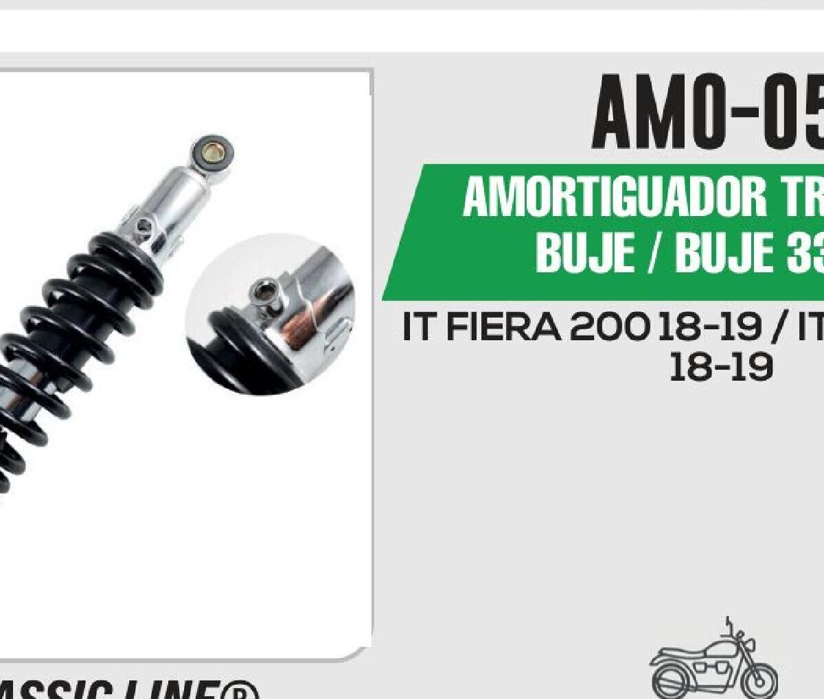 AMORTIGUADOR NEGRO BUJE / BUJE 330mm