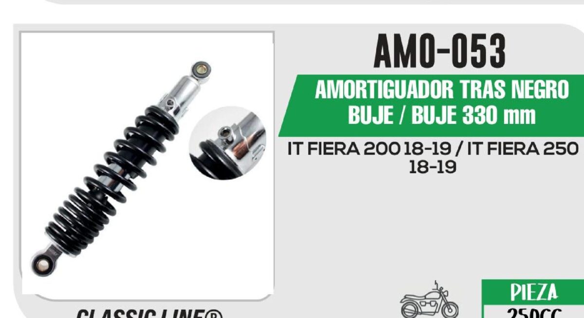 AMORTIGUADOR NEGRO BUJE / BUJE 330mm