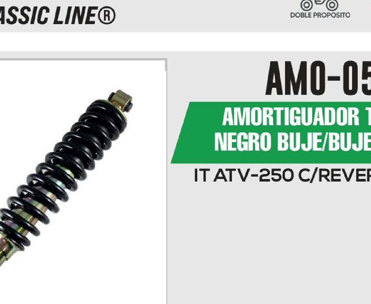 AMORTIGUADOR TRASERO NEGRO BUJE 364mm