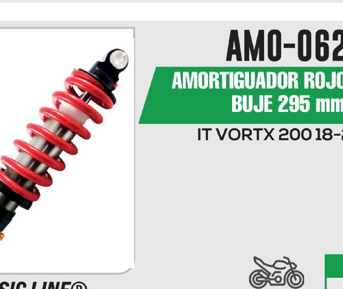 AMORTIGUADOR ROJO BUJE 295mm