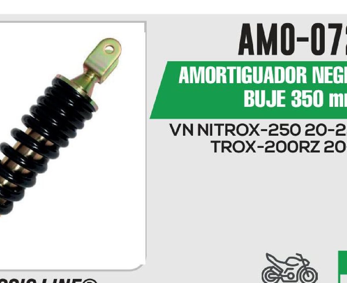 AMORTIGUADOR BUJE-BUJE 305 mm NEGRO