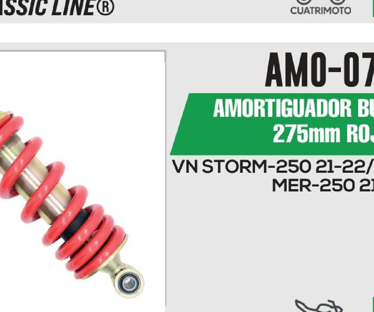 AMORTIGUADOR BUJE-BUJE 275 mm ROJO