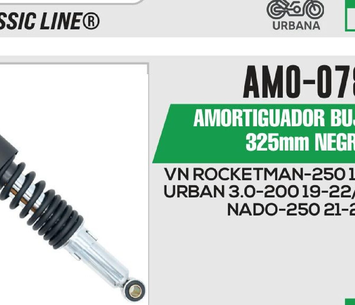 AMORTIGUADOR BUJE-BUJE 325 mm NEGRO