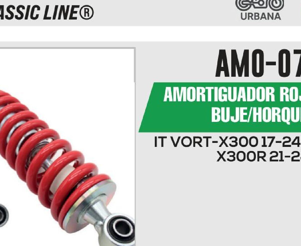 AMORTIGUADOR ROJO 350mm BUJE/HORQUILLA
