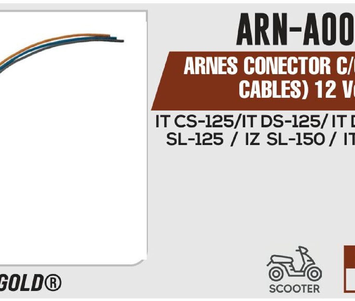 ARNES CONECTOR C/CABLE (3 CABLES) 12Vcc