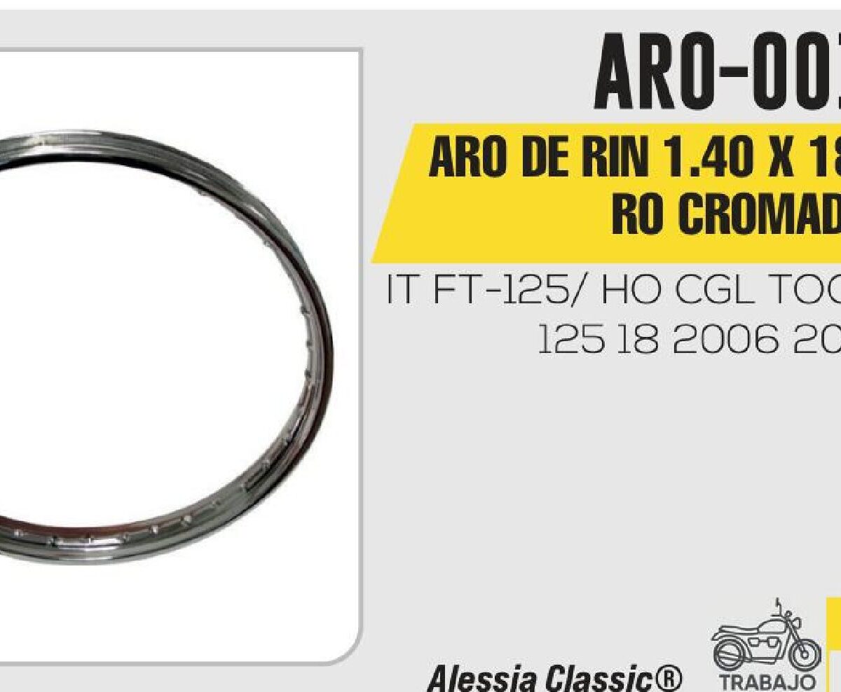 ARO DE RIN DELANTERO 1.4 X 18 CROMADO
