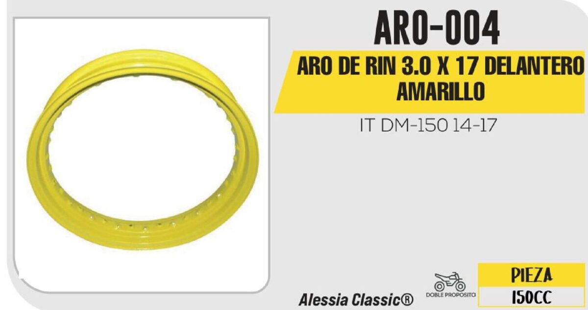 ARO DE RIN DELANTERO 3.0 X 17 AMARILLO