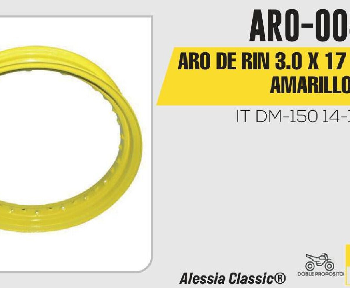 ARO DE RIN DELANTERO 3.0 X 17 AMARILLO