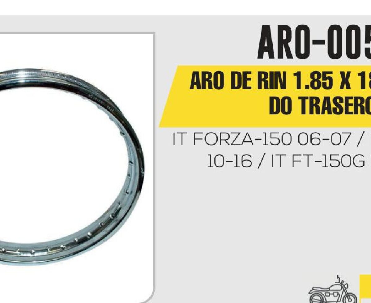 ARO DE RIN TRASERO 1.85 X 18 CROMADO