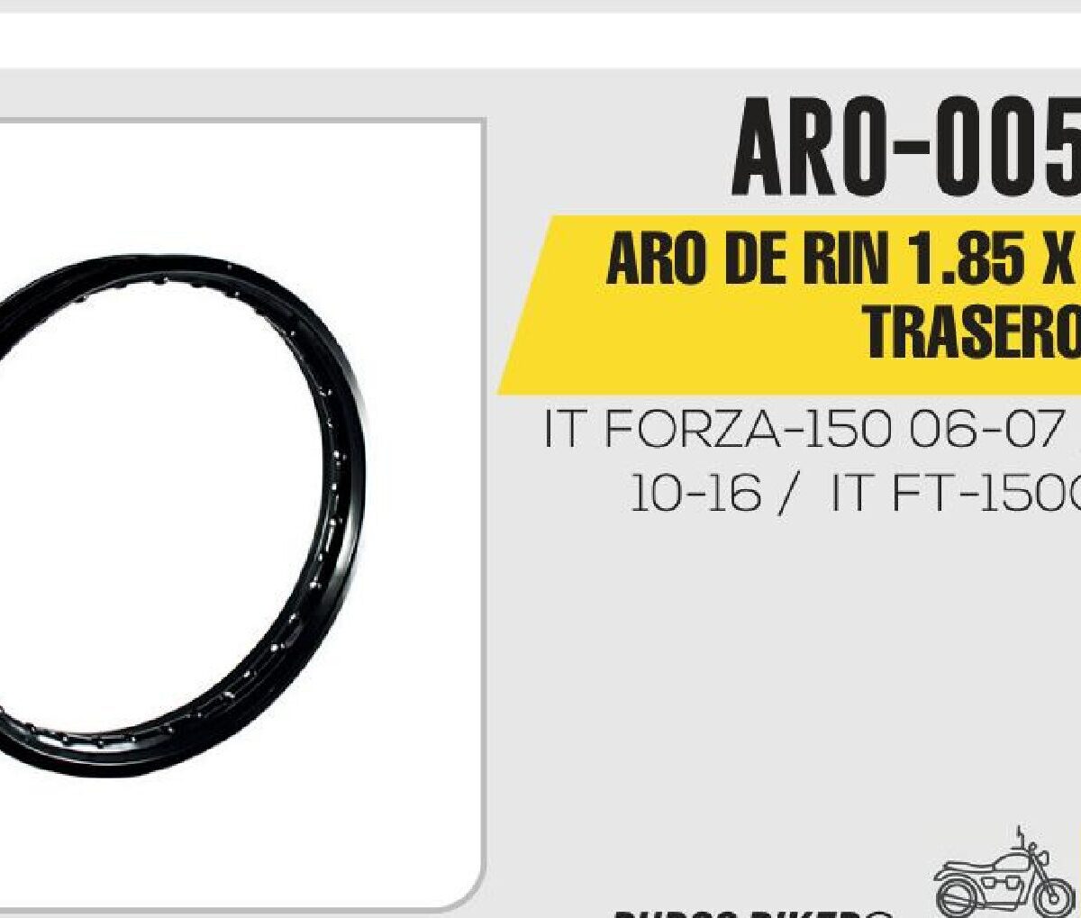 ARO DE RIN TRASERO 1.85 X 18 NEGRO