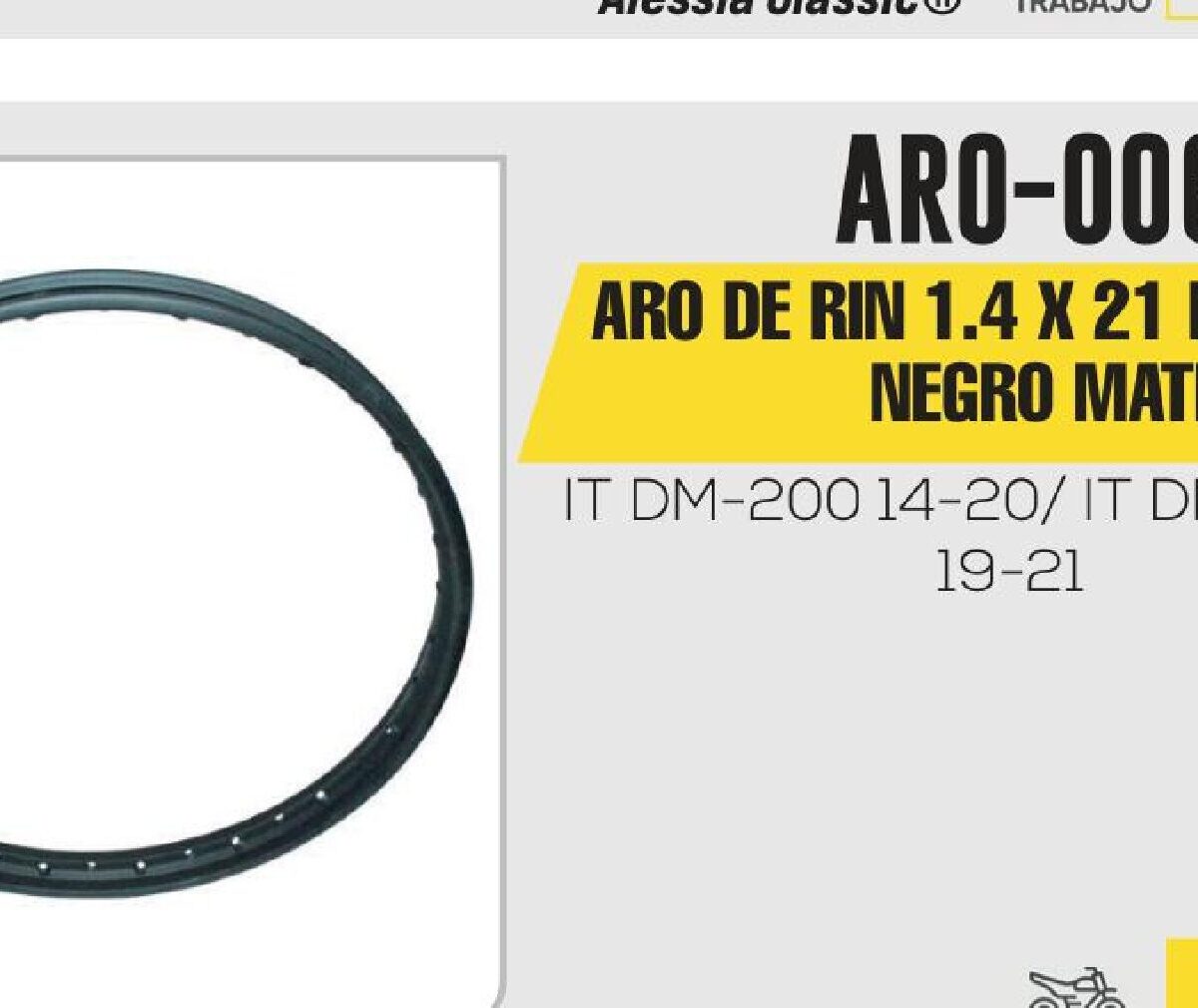 ARO DE RIN DELANTERO 1.4 X 21 NEGRO MATE
