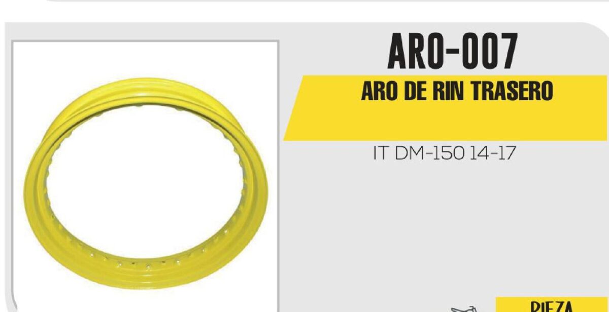 ARO DE RIN TRASERO 1.8 X 16 AMARILLO