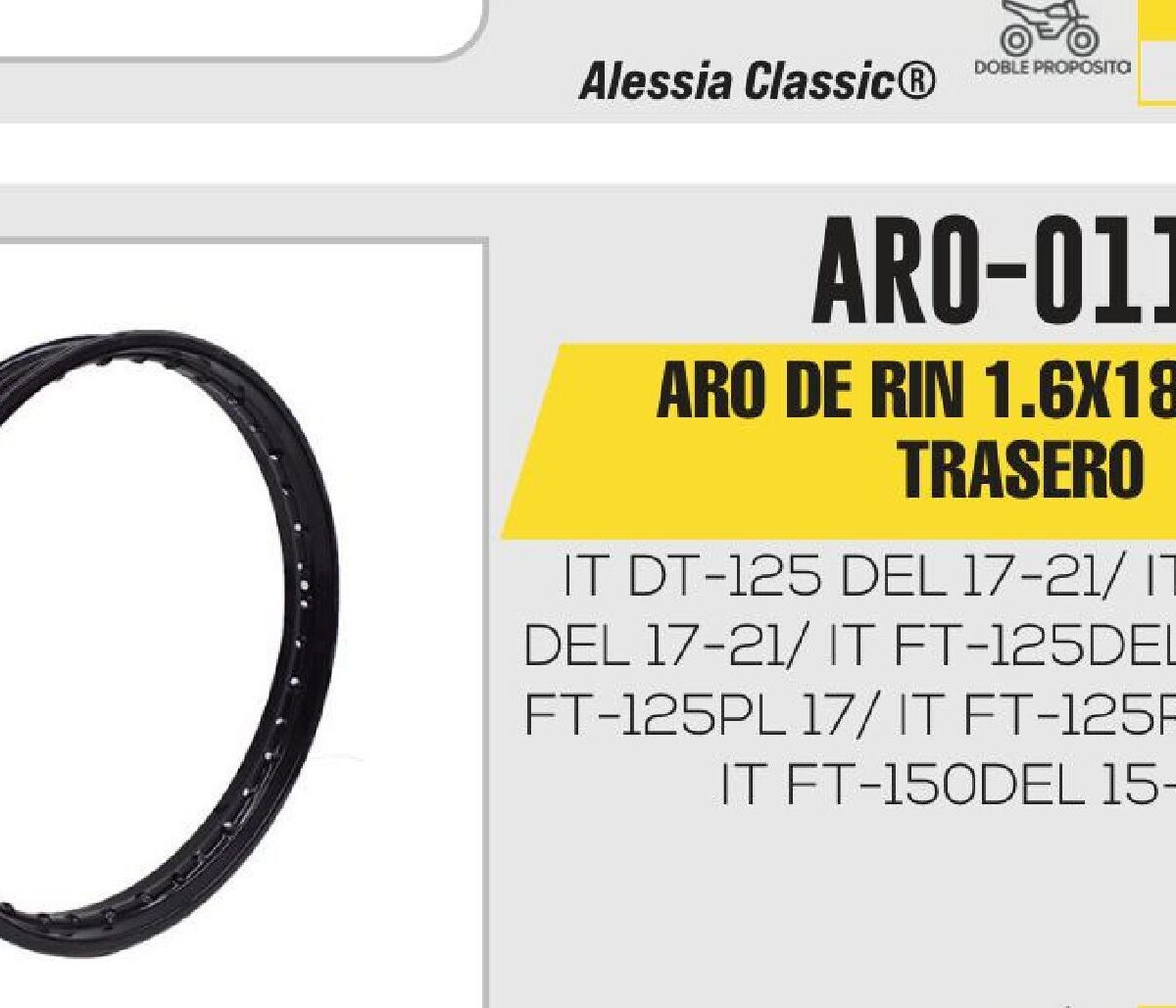 ARO DE RIN TRASERO 1.6 X 18 NEGRO