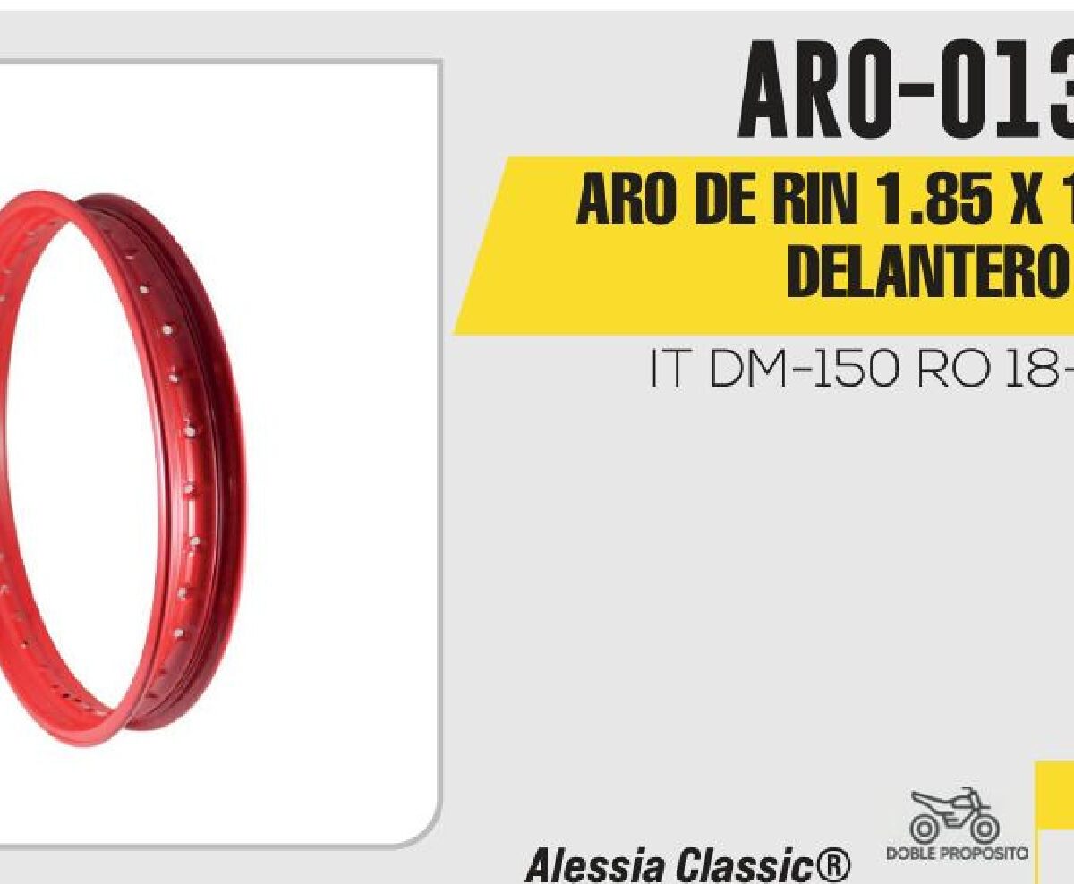 ARO DE RIN DELANTERO 1.85 X 19 ROJO
