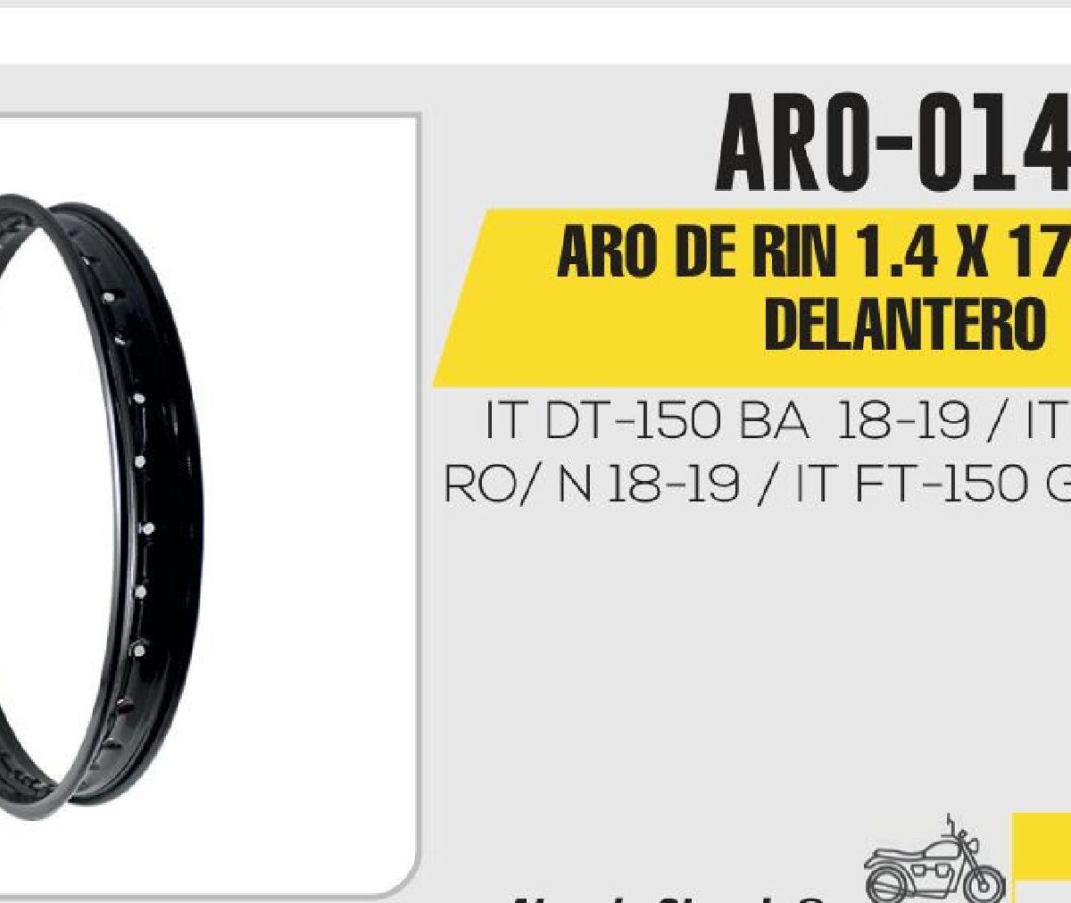 ARO DE RIN DELANTERO 1.4 X 17 NEGRO