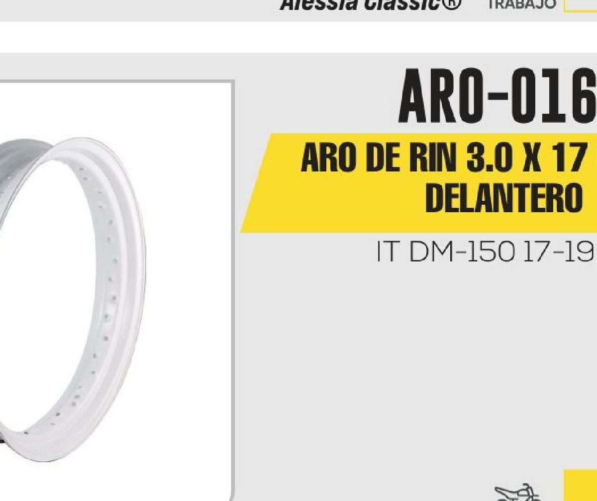 ARO DE RIN DELANTERO 3.0 X 17 BLANCO