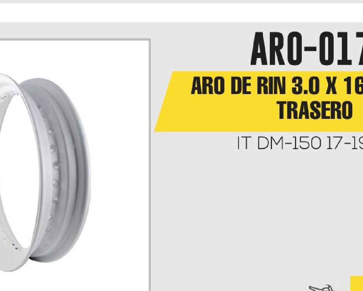ARO DE RIN TRASERO 3.0 X 16 BLANCO