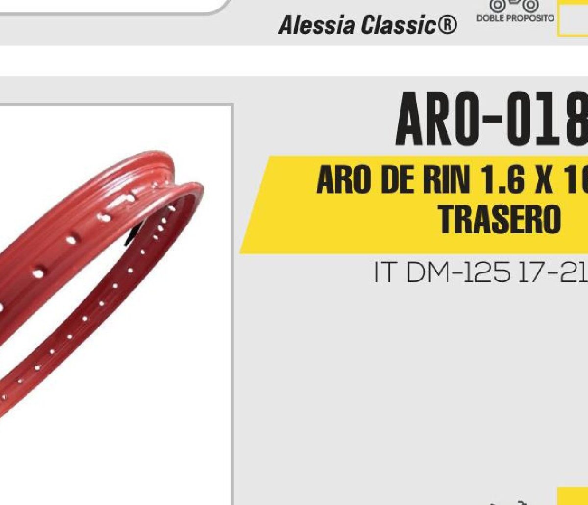ARO DE RIN 1.6X16 ROJO TRASERO / ARO-018