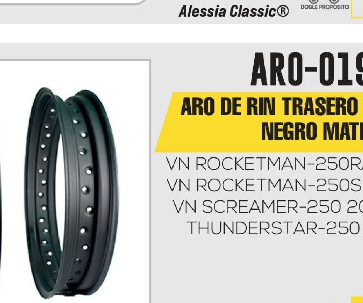 ARO TRASERO3.00 X 17NEGRO MATE 17”