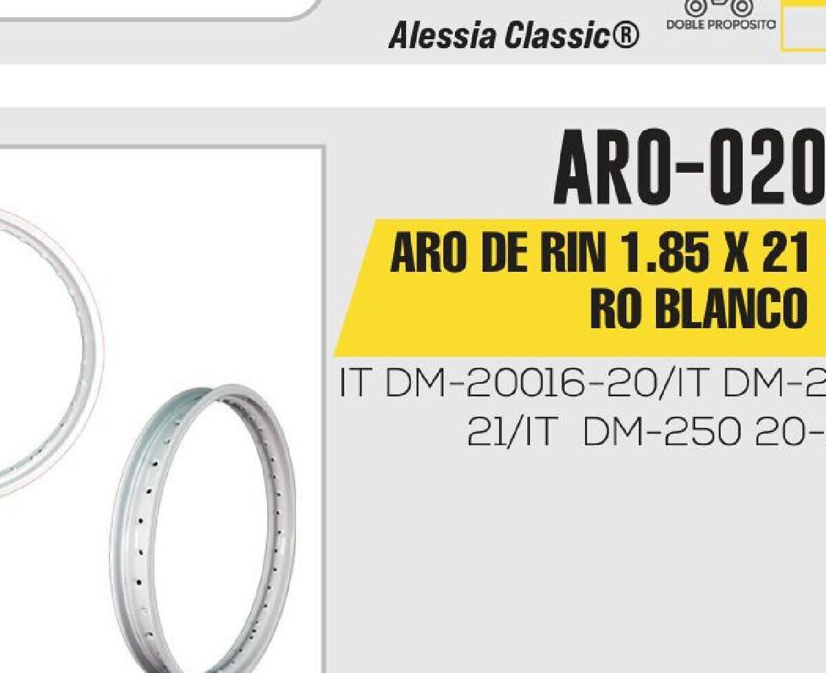 ARO DE RIN 1.85 X 21 DELANTERO BLANCO