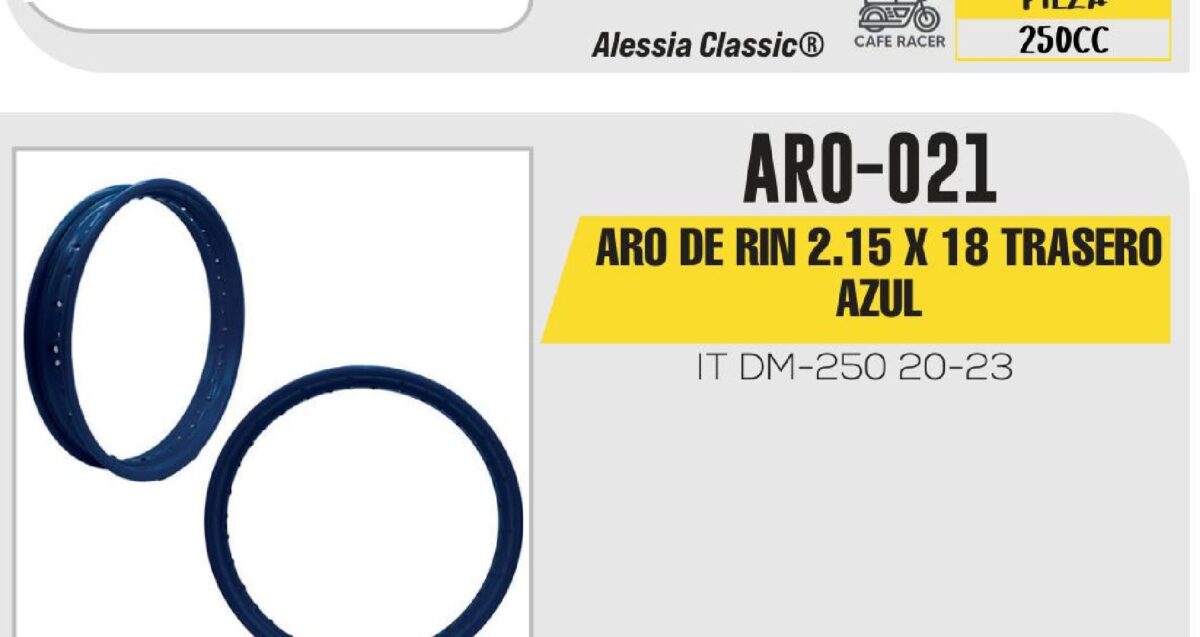 ARO DE RIN 2.15 X 18 TRASERO AZUL