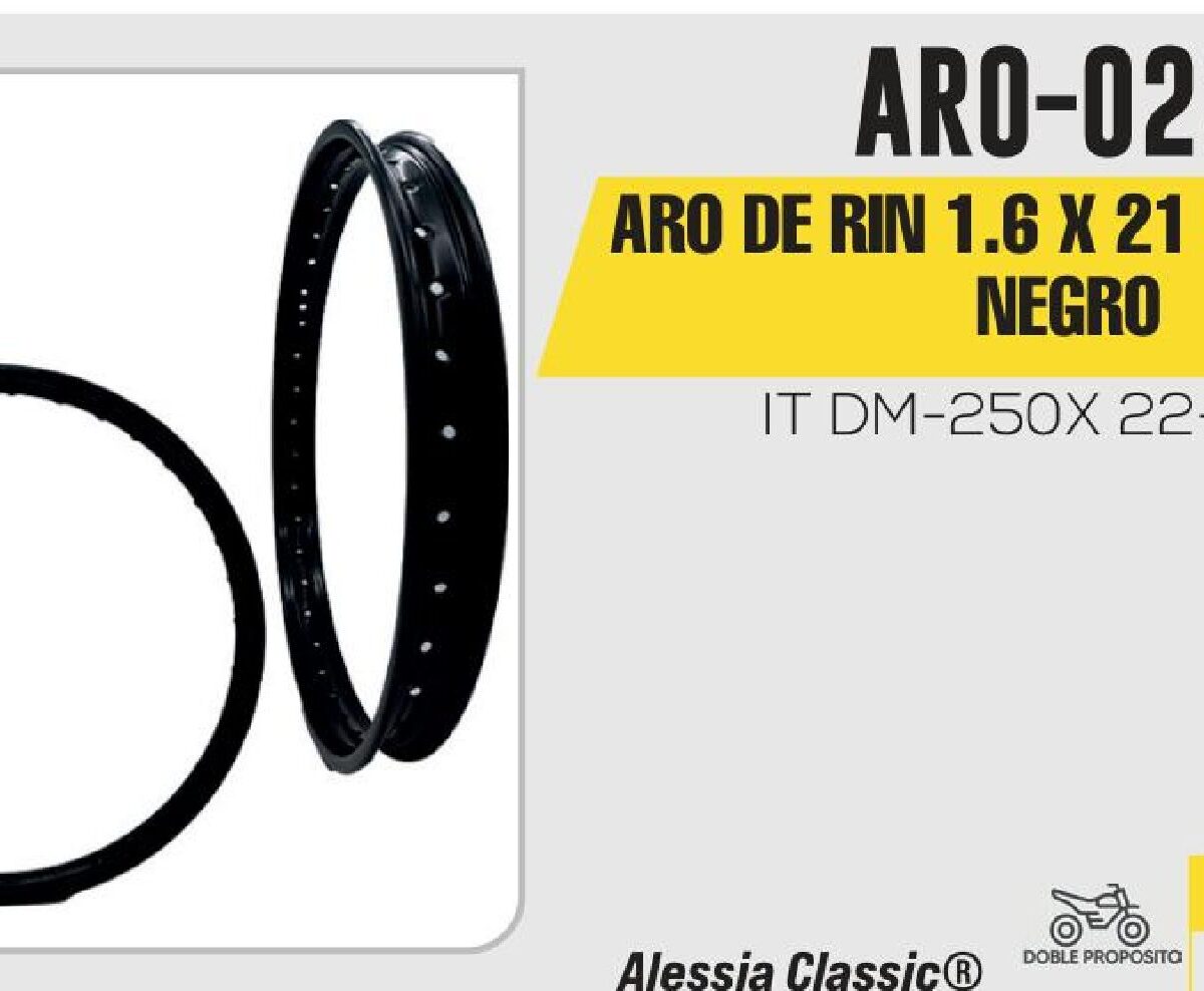 ARO DE RIN 1.6 X 21 DELANTERO NEGRO