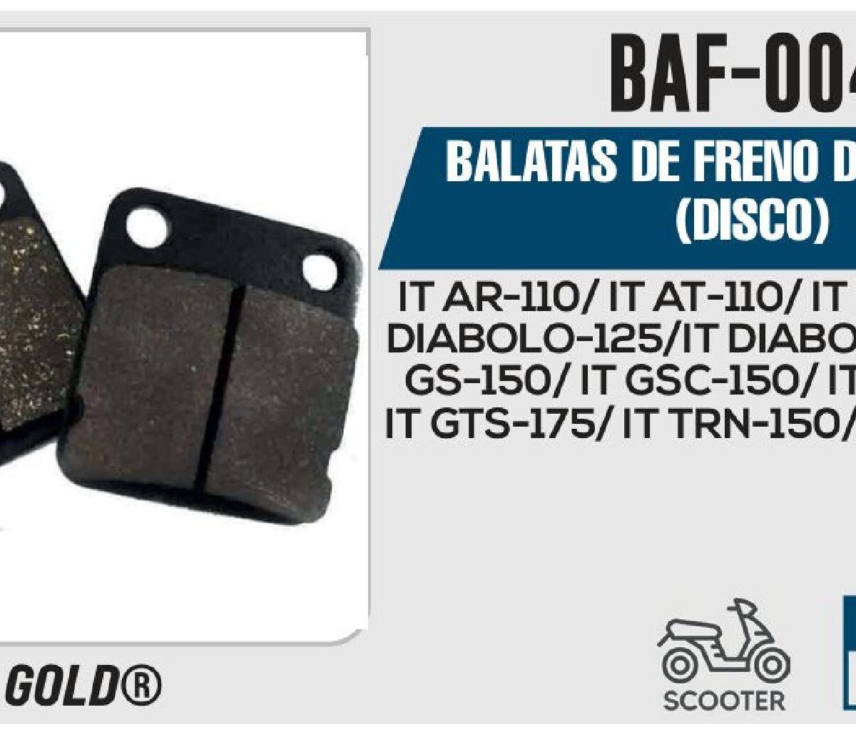 BALATAS DE FRENO DELANTERO DISCO