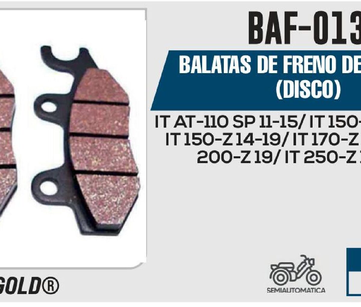 BALATAS DE FRENO DELANTERO DISCO