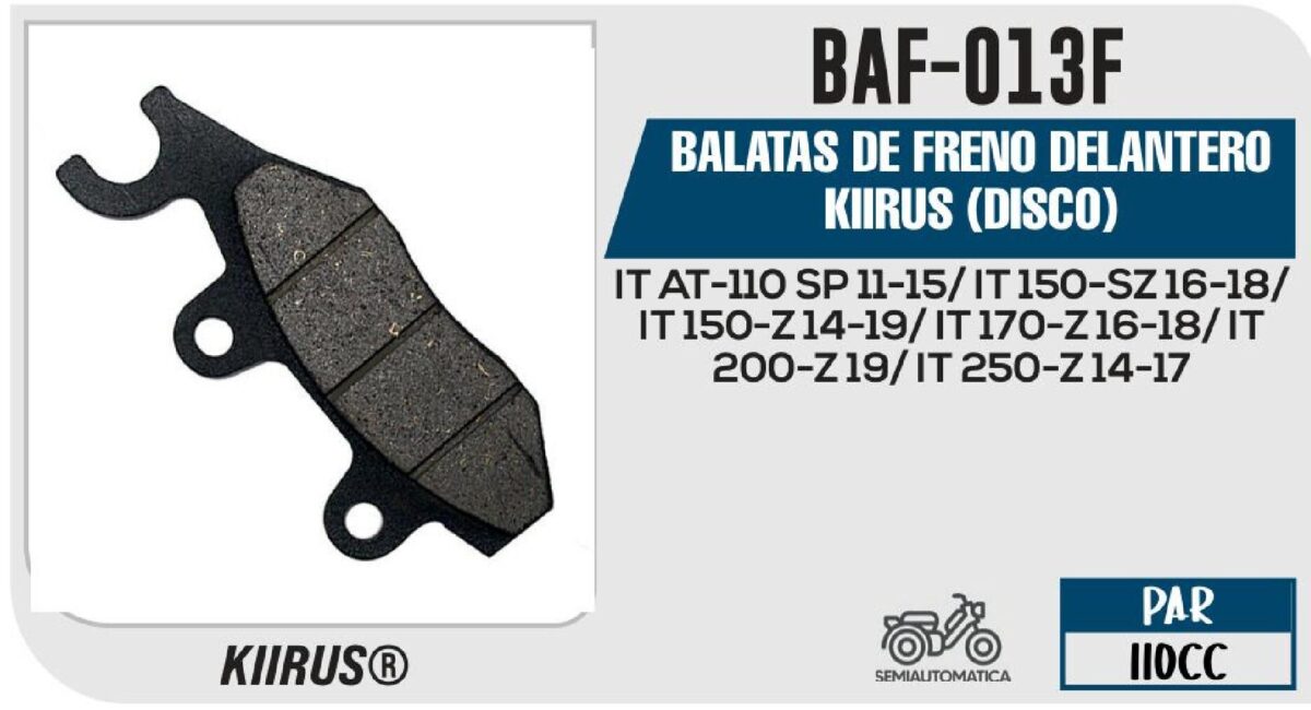 BALATAS DE FRENO DELANTERO (DISCO)