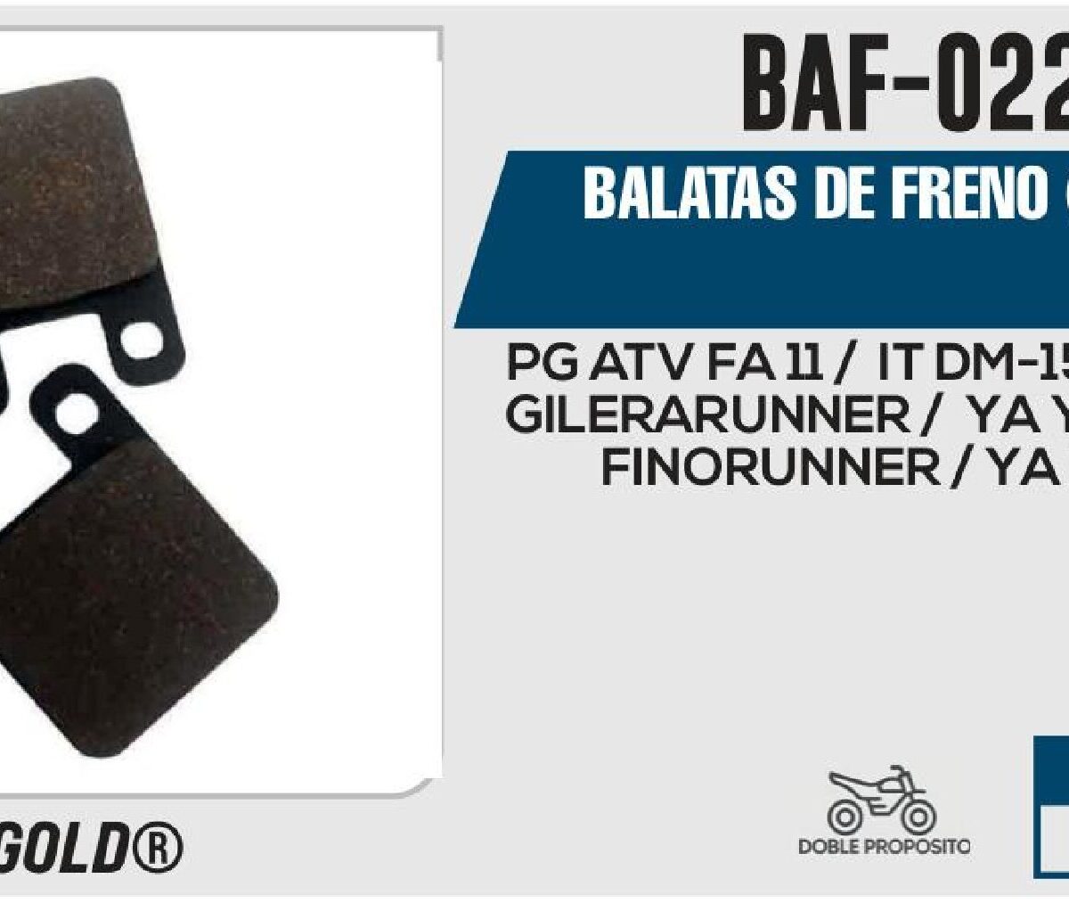 BALATAS DE FRENO TRASERO DISCO