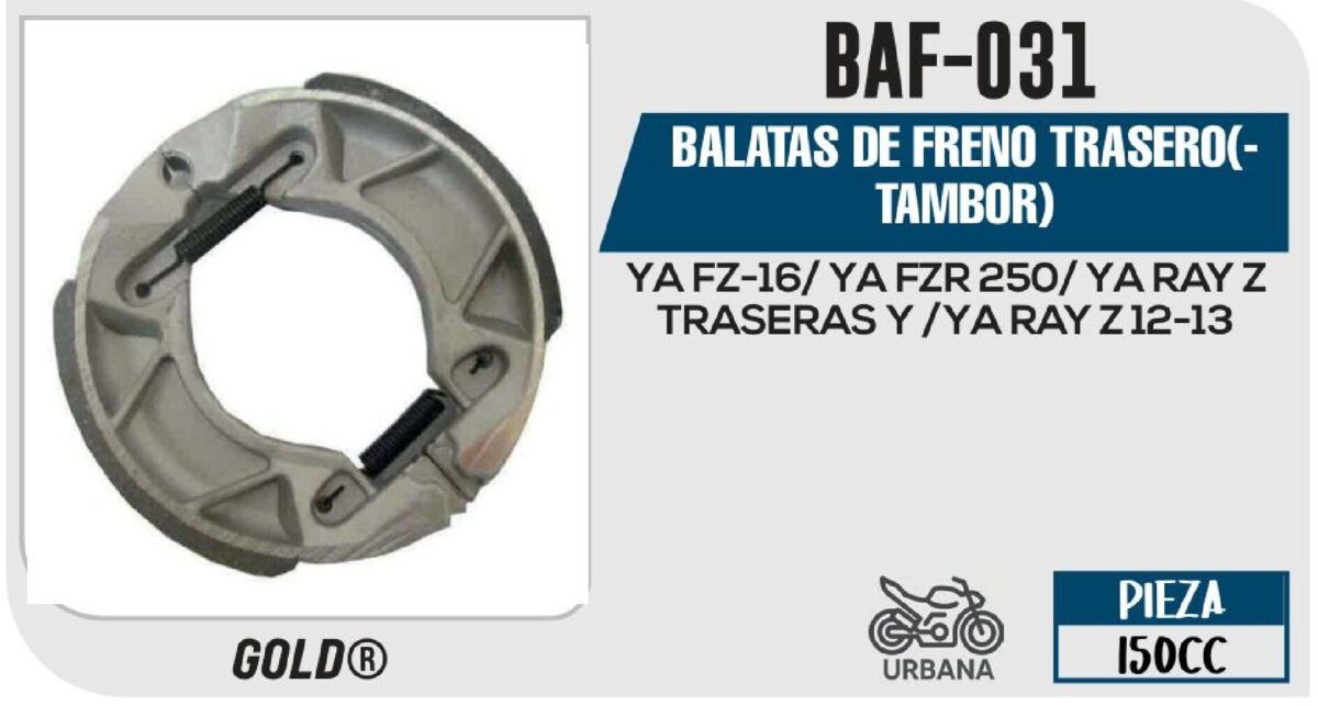 BALATAS DE FRENO TRASERO TAMBOR
