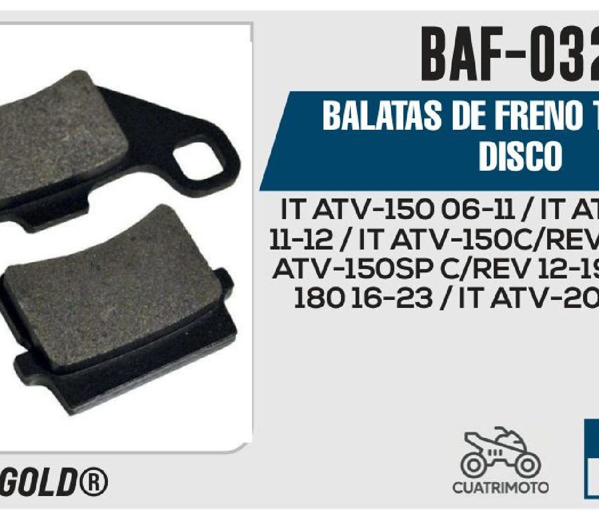 BALATAS DE FRENO TRASERO DISCO