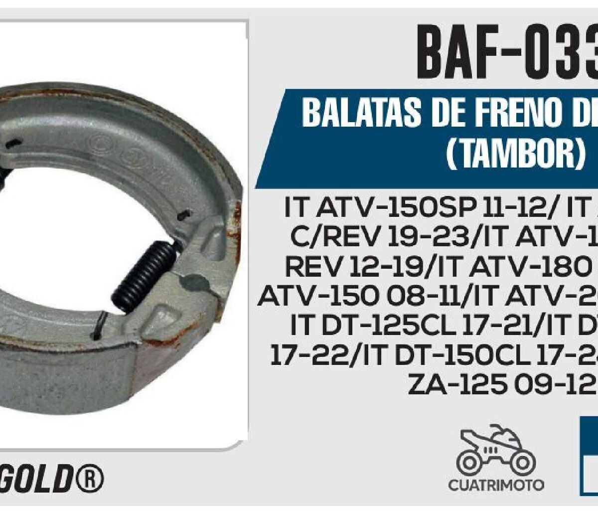 BALATAS DE FRENO DELANTERO TAMBOR