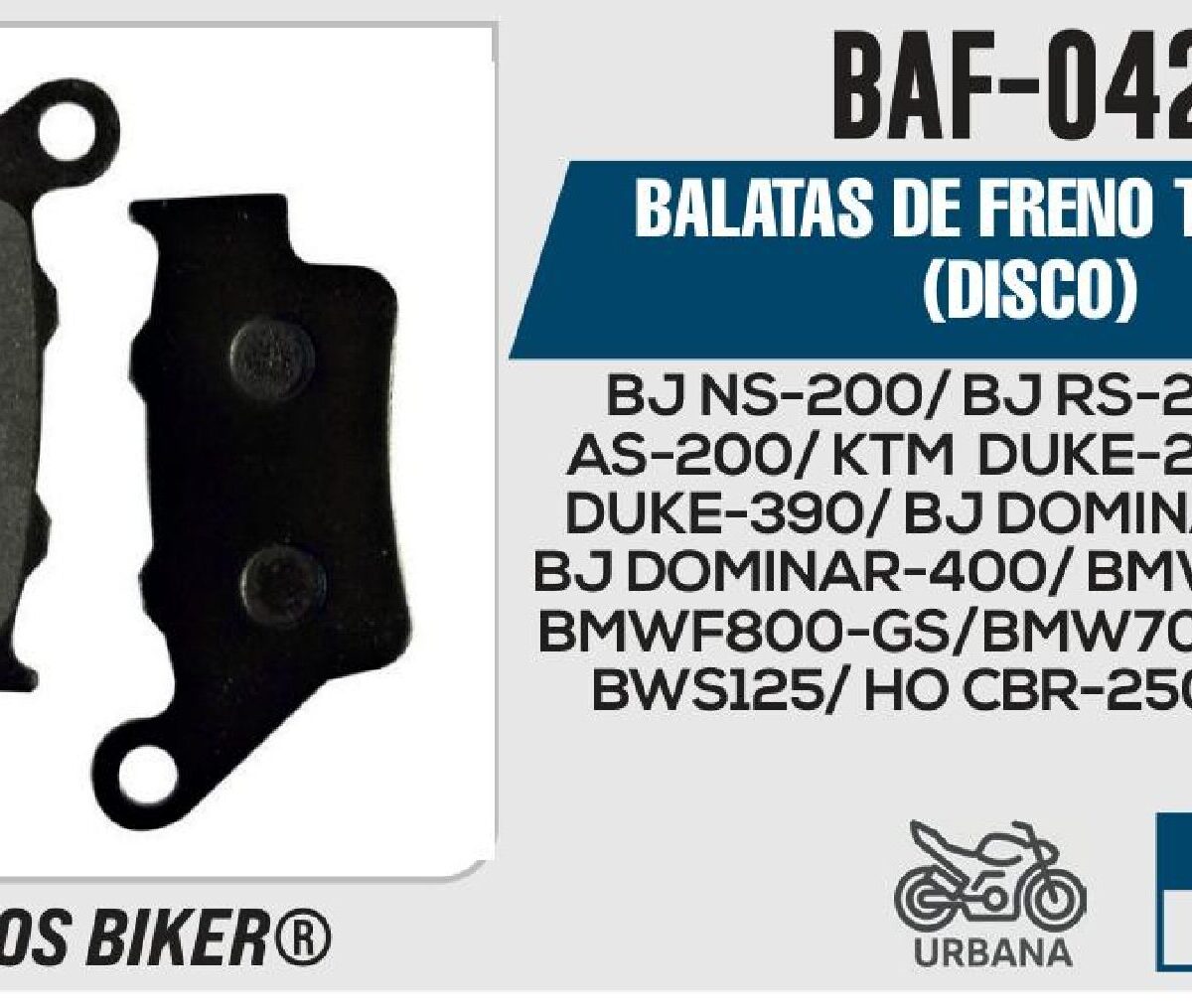 BALATAS DE FRENO TRASERO DISCO