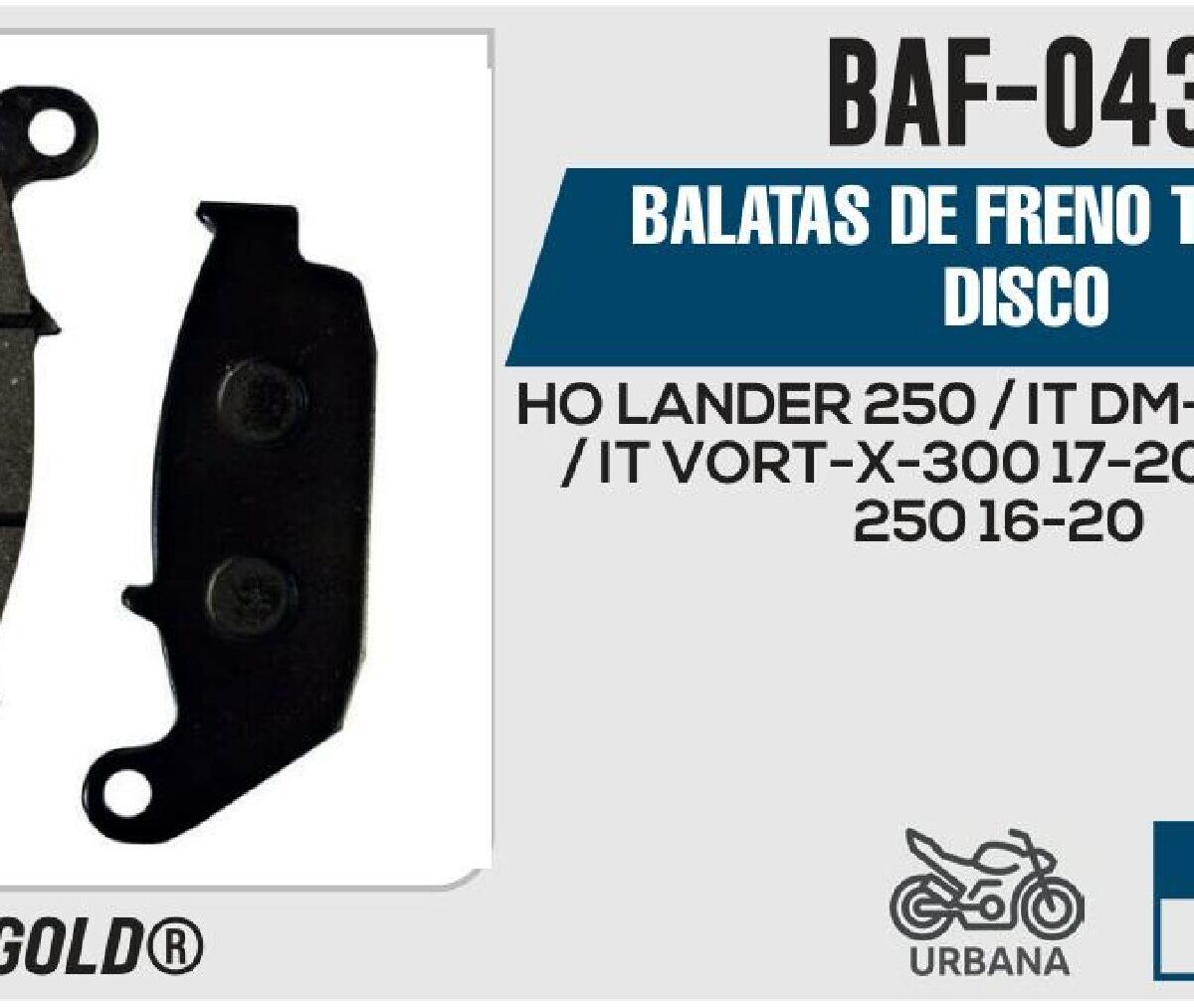 BALATAS DE FRENO TRASERO DISCO